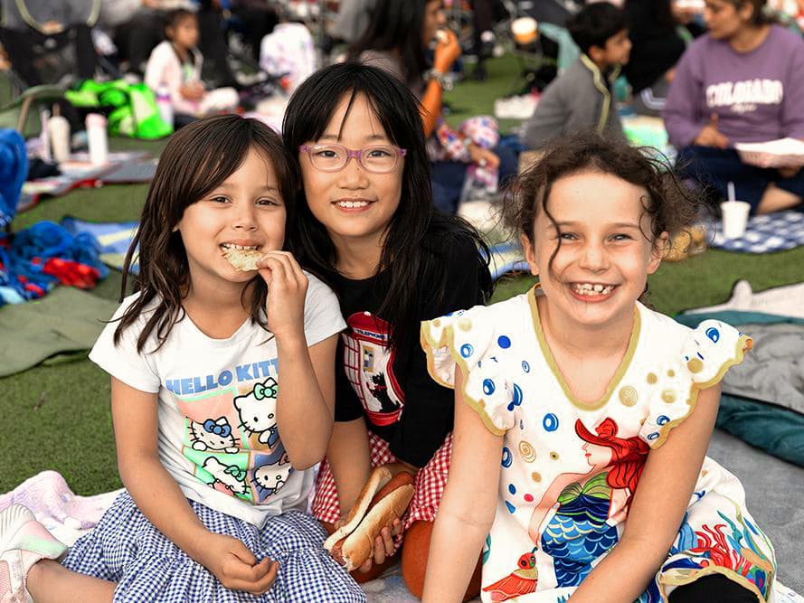 Family Movie Night on the field at Del Mar Pines