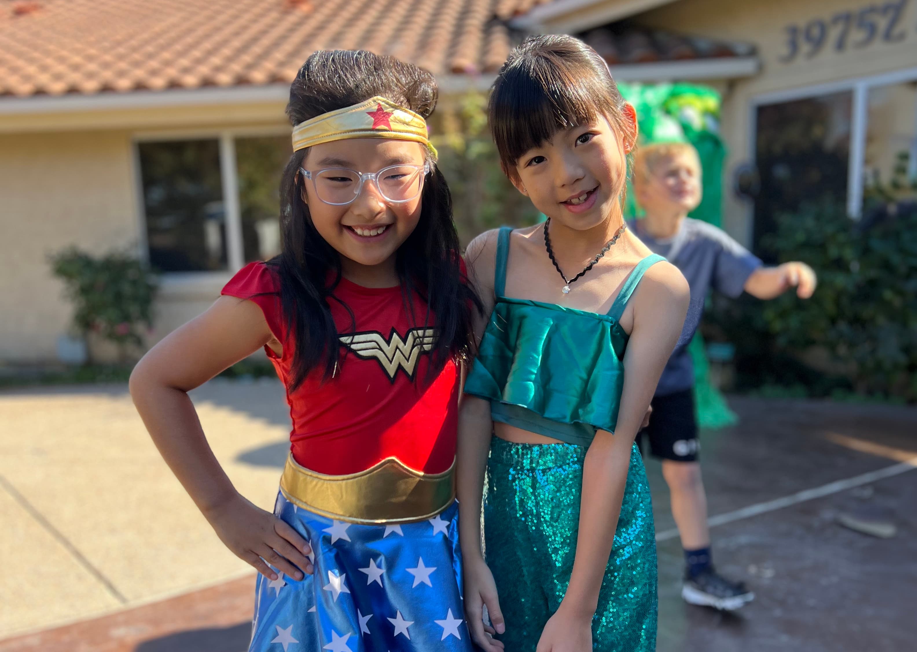 Two students in costume at the Halloween Carnival