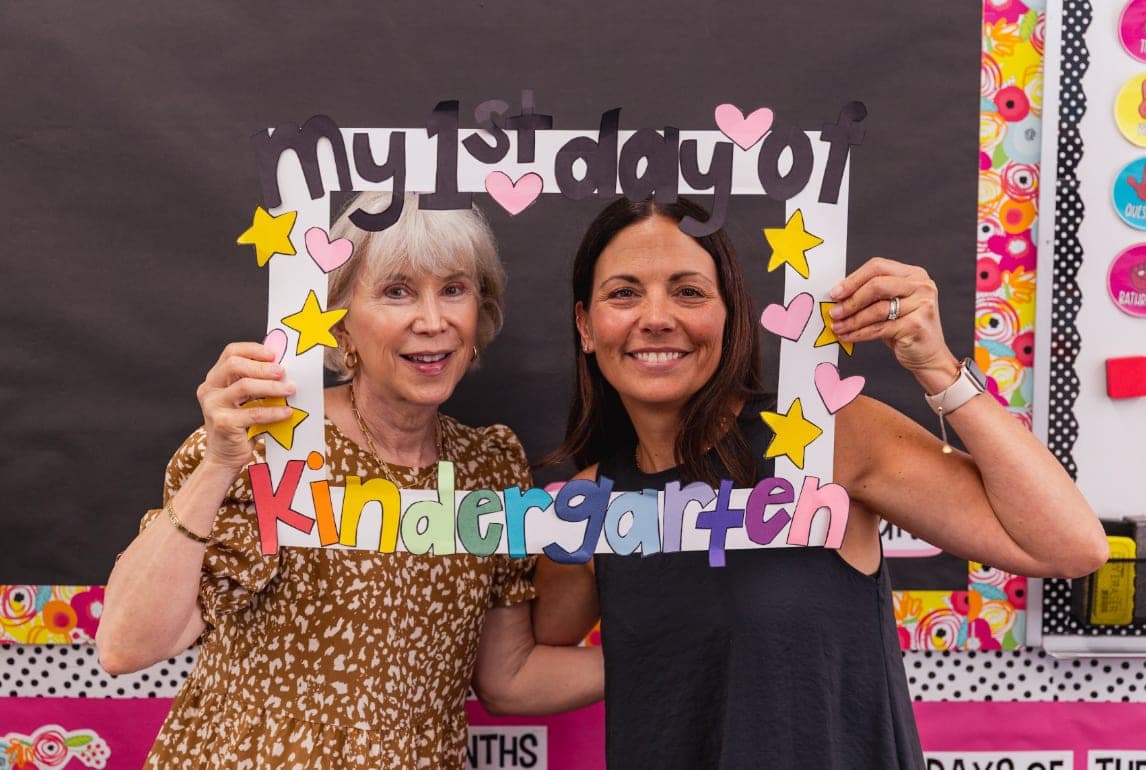 The two kindergarten teachers on the first day of school