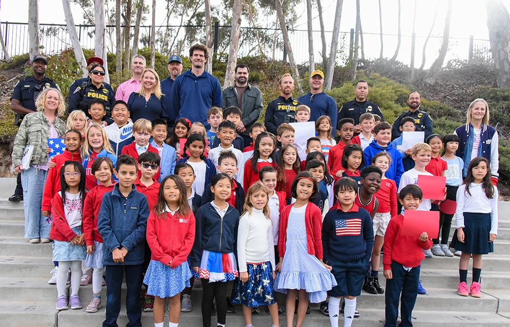 Del Mar Pines students at the Veterans Day Flag Salute assembly.