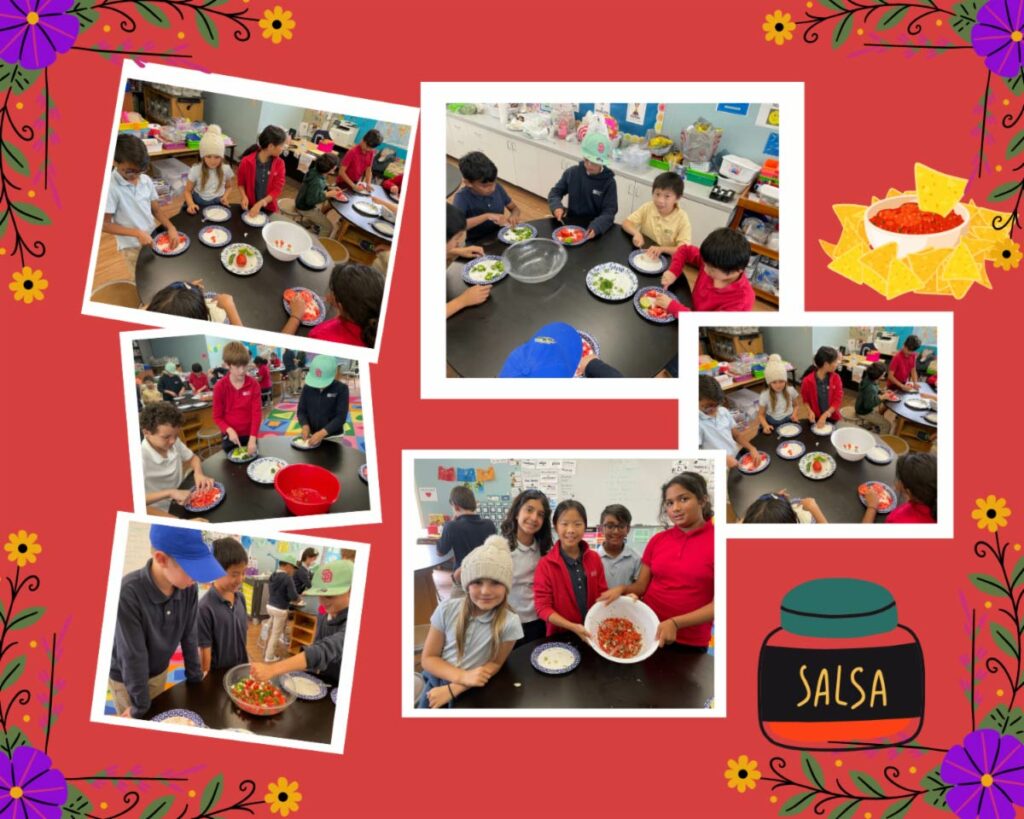 Fourth grade DMP students learning how to make salsa verde